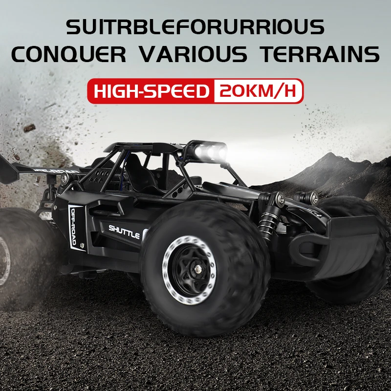 3699-087 Off-Road Vehicle 2WD 5Channel 1:16 20km/h 2.4GHz Rc Car Alloy High Speed Car Drift Led Child Toys Gifts 1-3battery 6