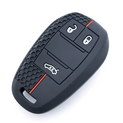 Premium 3 - Button Silicone Car Key Case Cover - Sleek Protective Fob Shell Accessory (Black)