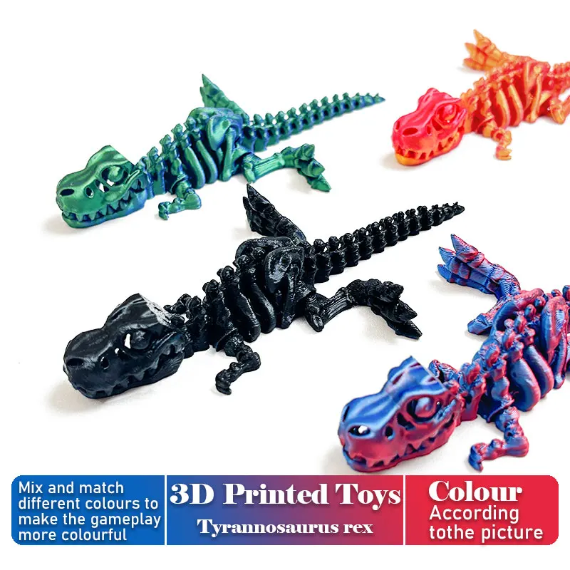 Mini figuras de lagarto impras en 3D de color mezclados, juguet de animal