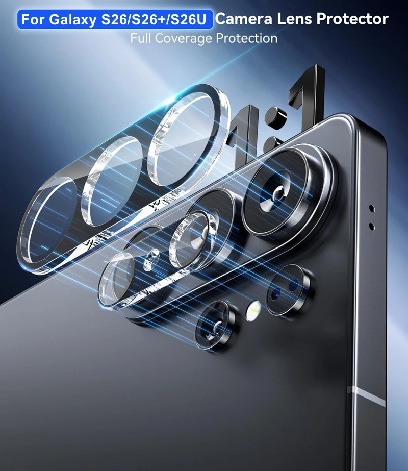 Ultra Clear 9H Tempered Glass Camera Lens Protector - Anti-Scratch, Case Friendly