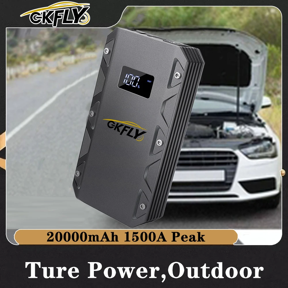 GKFLY Car Jump Starter 18000mAh 1500A 12V Starting Device Power Bank Car Battery Booster Charger For Petrol Diesel Starter car jump starter,jump starter,car battery charger
