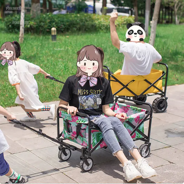 Piknik Bevásárlókosár Kültéri Kerti Szekerek Kemping Kocsi Horgász Összecsukható Kerekekkel Hordozható Húzó - Image 4