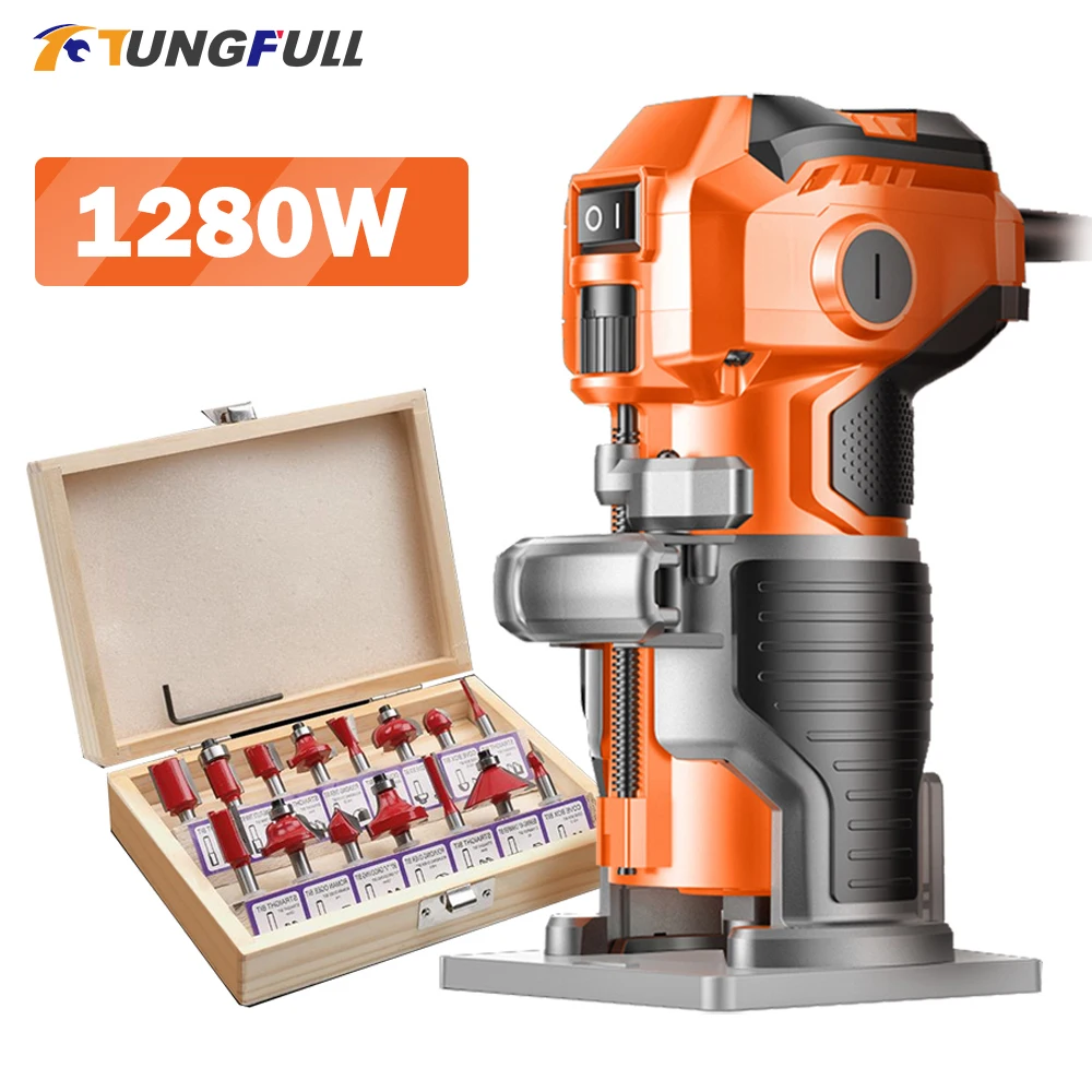 Woodworking Electric Trimmer Trimming Machine Wood Milling Engraving Slotting Wood Laminator Edge Trimmer Router Milling