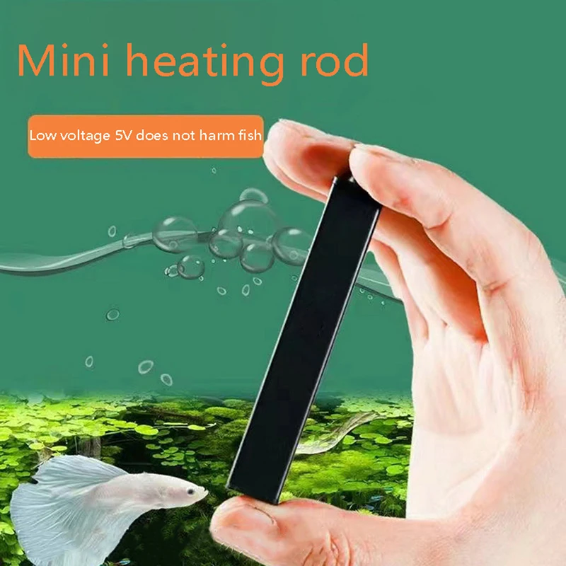 5W/10W Mini Aquarium Heater USB Charging Small Fish Tank Heater Energy Saving Over Temperature Protection Accessories