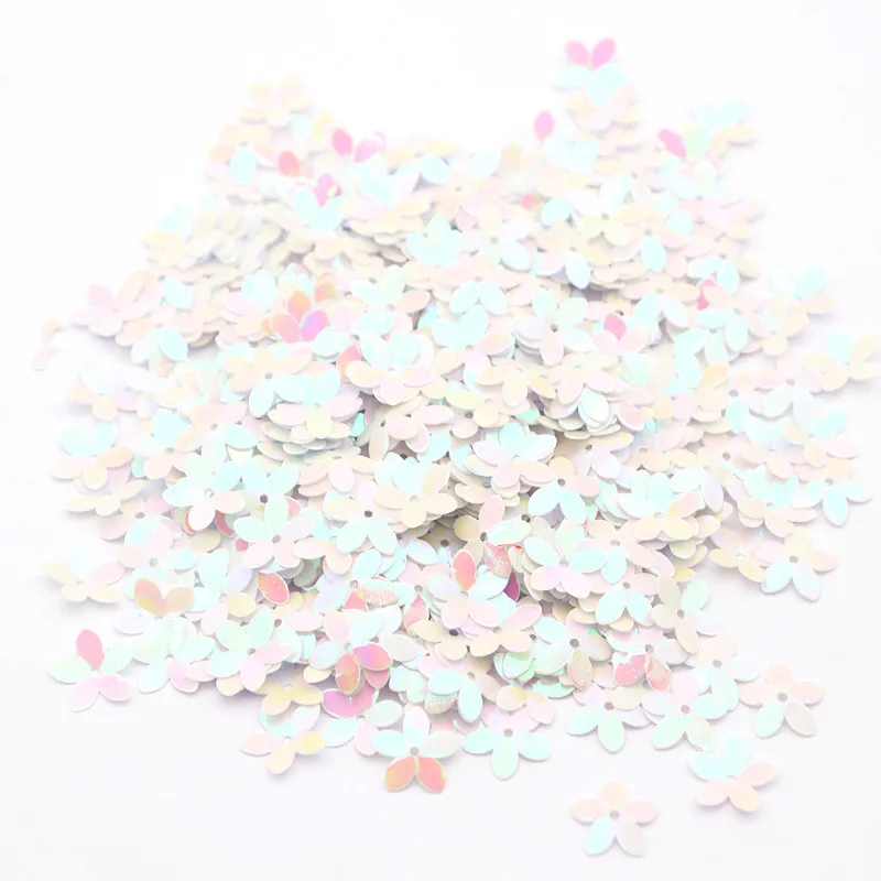 10mm 10g Fünfblättrige Blumenförmige PVC-Glitzer-Pailletten in Großpackung für Näharbeiten, Kleidung, DIY, Heimdekoration, Zubehör und Bastelarbeiten – Detail 10