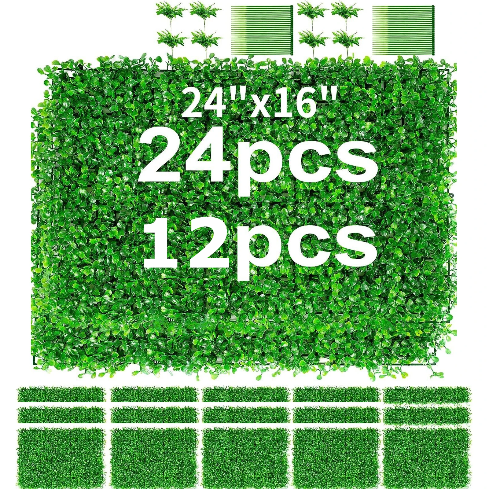 Artificial Bright Green Boxwood Plant Wall Panel