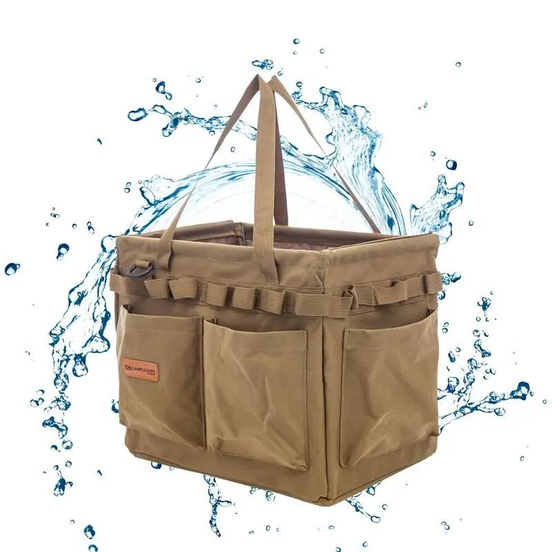 

Camping Storage Trunk Collapsible Tool Tote Bag Storage Box Camping Collapsible Outdoor Camping Tool Bag For Bbq Picnic Outdoor