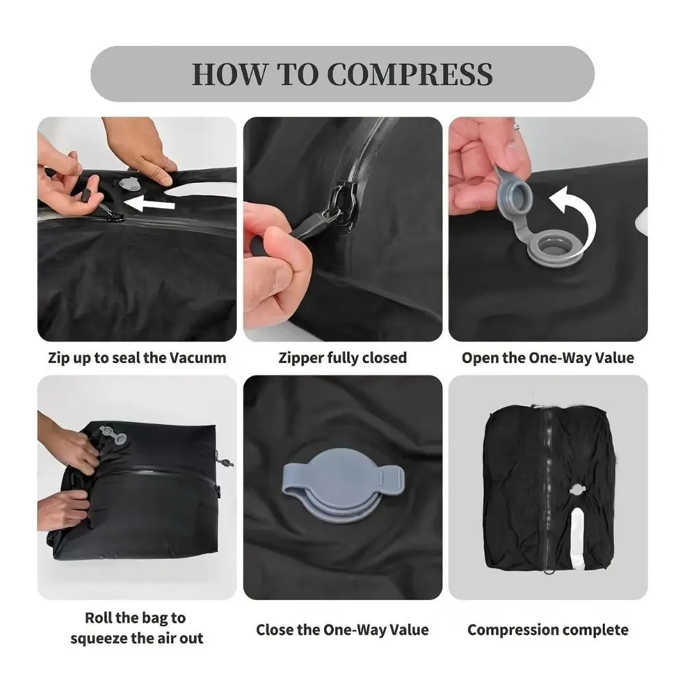 Reusable Vacuum Bags for Travel Waterproof Folding Travel Compression Bag Dustproof Space Saver Luggage Vacuum Storage Bag