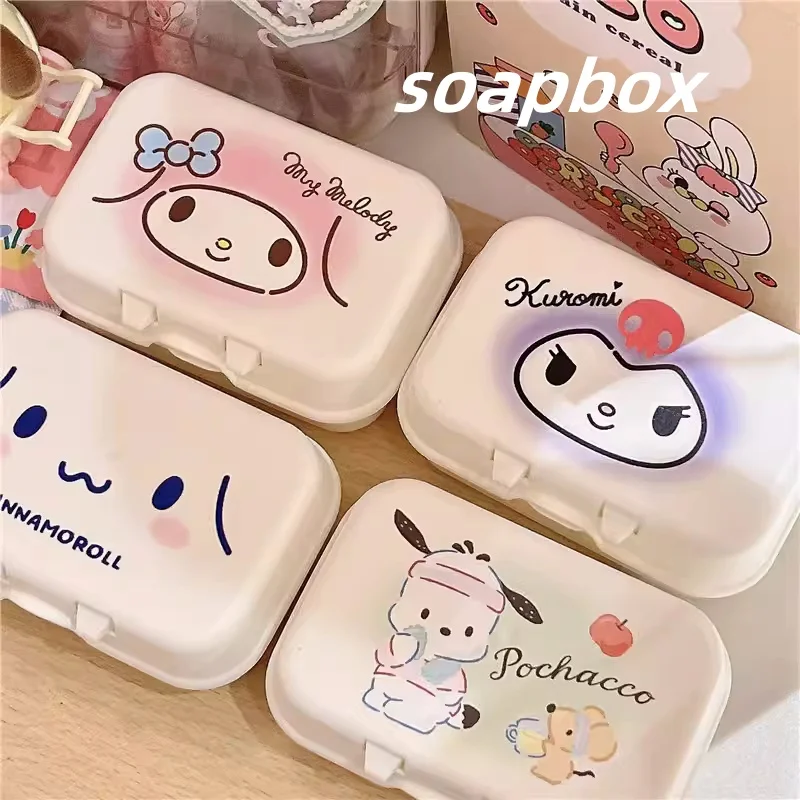 

sanrio hello kitty kulomi cartoon my melody double layer drain home bathroom soap box storage bathroom organizer storage box pc