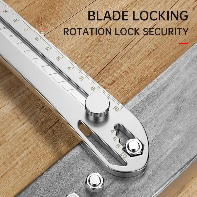 Utility Knife Stainless Steel Utility Knife Holder Durable Sturdy Fast Cutting Manual Lock For Comfortable Grip