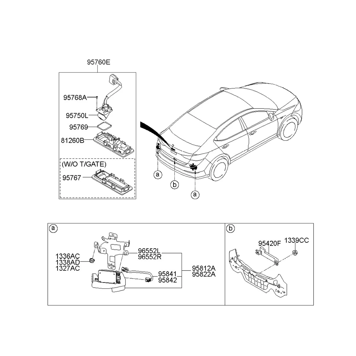 

95760-F2001 Tailgate Handle Rear View Camera 95760-F2300 for Hyundai Elantra 2017+ Trunk Parking Assist Back-Up Camera