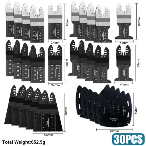 Japanese Tooth Carbide Oscillating Saw Blade Kit 10-39Pcs Arc Edge Oscillating Multitool Blades Precise Cut for Wood PVC Iron - Image 13