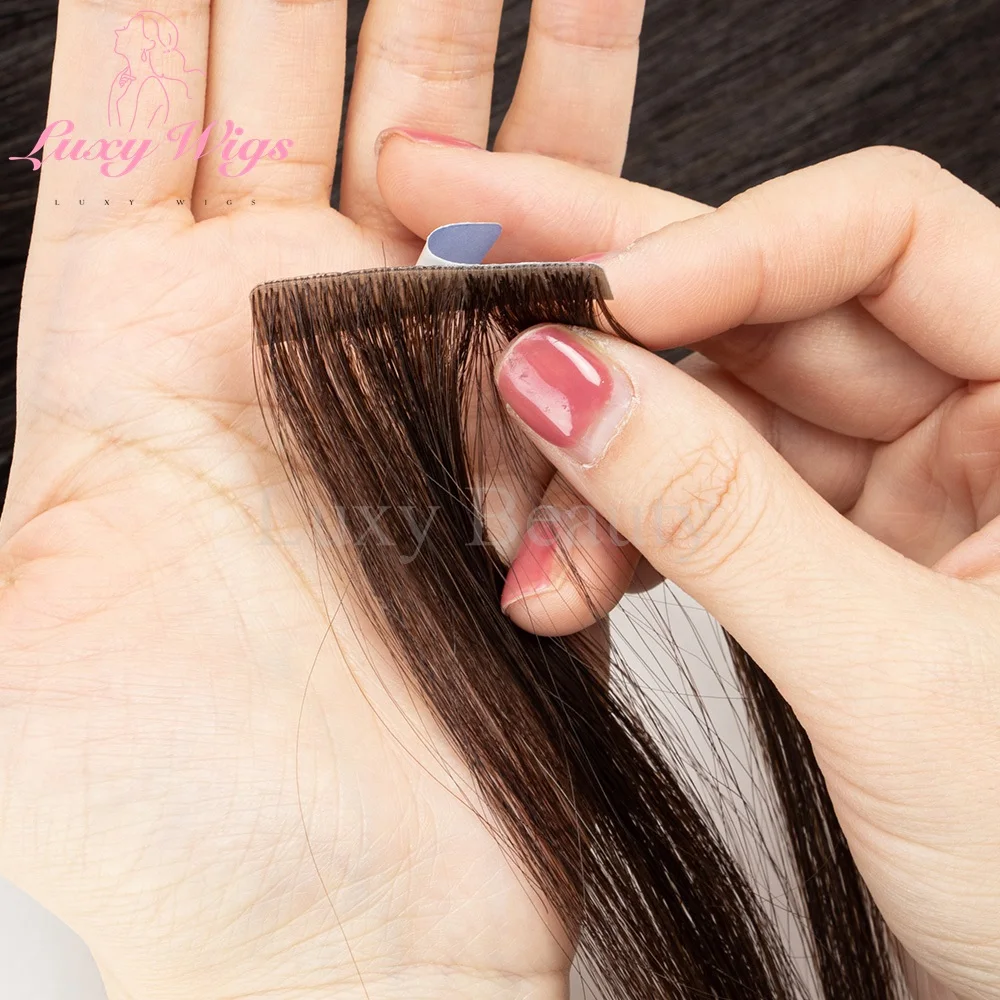 인비저블 테이프 인 헤어 익스텐션 인모 양면 인젝션 PU 테이프 헤어 익스텐션 블랙 블론드 브라운 테이프 인 헤어 10개입