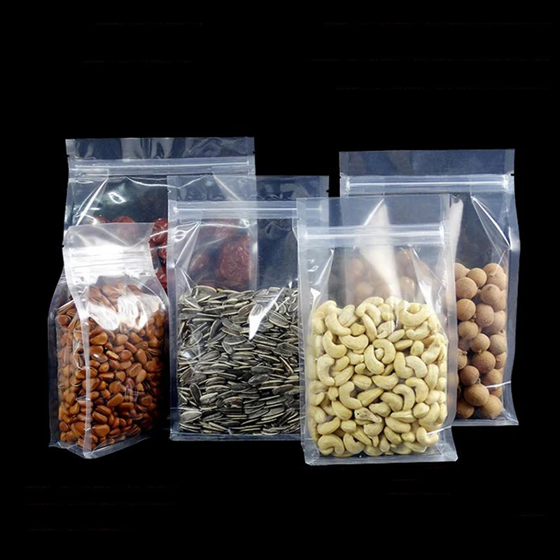 

400Pcs/lot Big Capability Food Moisture-proof Bags,Clear Bags Stand Up , Flat Bottom Packaging Bags for Snack Cookies Baking