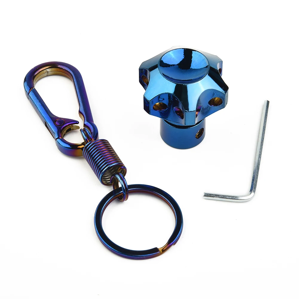 Universal Burnt Blue DIY Motorcycle Key Cover Case With Key Ring For