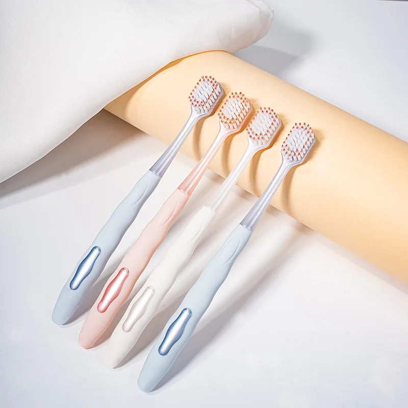 넓은 헤드의 매우 부드러운 칫솔모를 가진 성인용, 가족용, 여행용, 휴대용 칫솔, 남녀 모두에게 적합합니다.