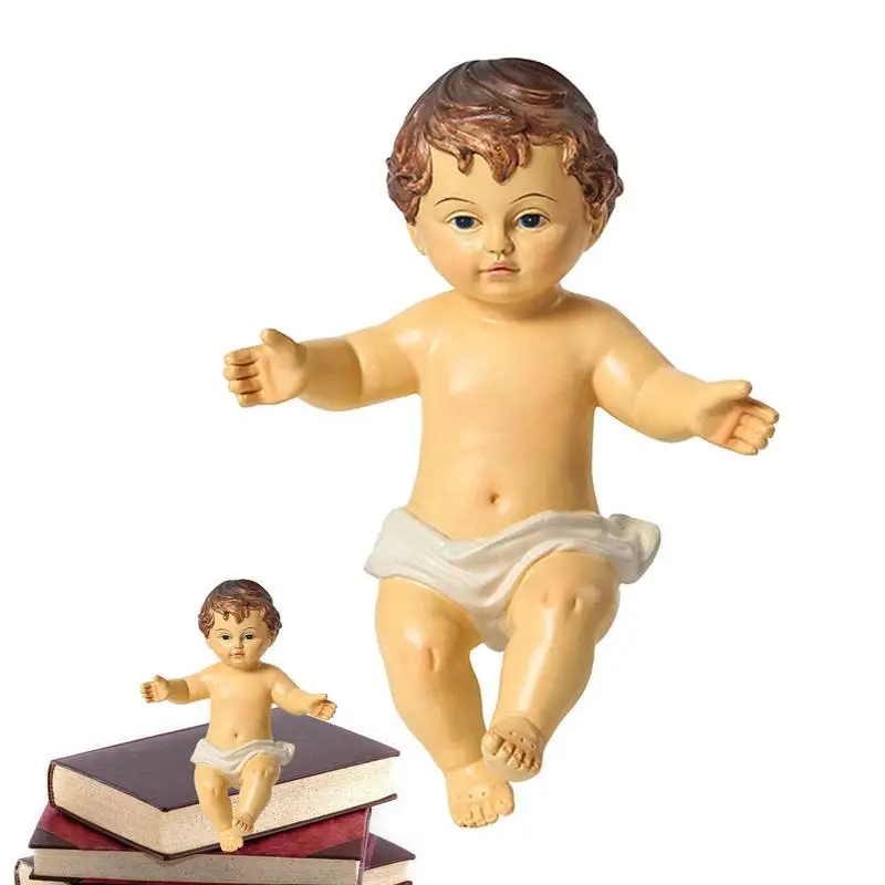 6cm Baby Jesus Doll Statue Infant Advent Ornament Religious Jesus Figurine Home Church Christmas Craft Decoration Gift