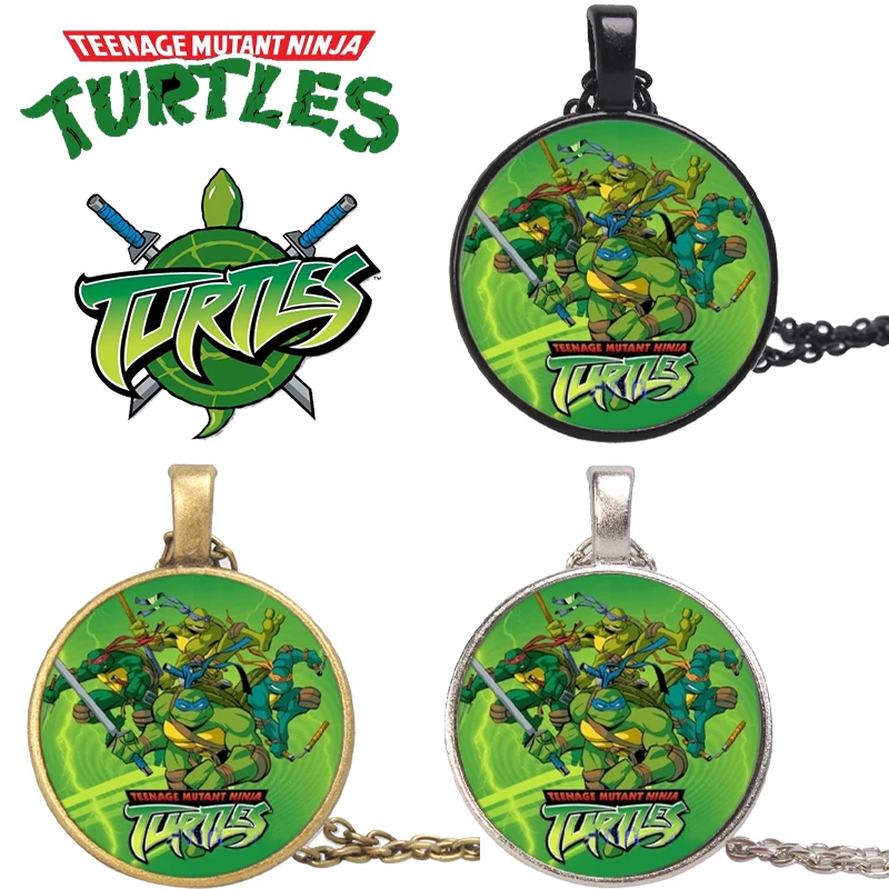 Teenage Mutant Ninja Turtles Tmnt Collana Con Ciondolo Per Donna Uomo Fashion Metal Glass Face Fine Chain Jewelry Souvenir Regalo Per Bambini