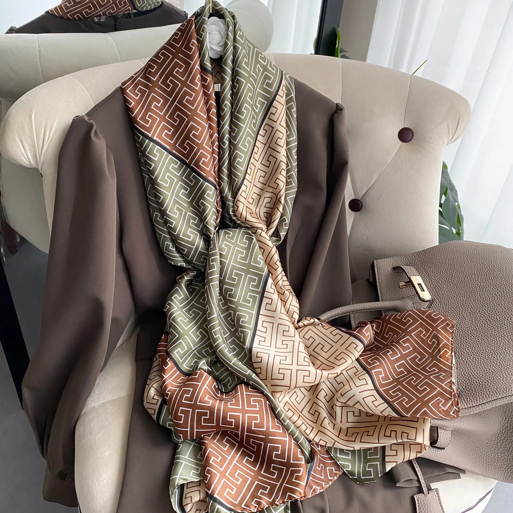 2021 New Designer Twill Fabric Silk Scarf Luxury Fashion Retro Printing  Autumn Decoration Winter Warm Scarf Square Scarf - Silk Scarves - AliExpress
