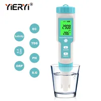 Yieryi TDS EC PH Salinity Meter ORP H2 S.G TEMP Water Quality Monitor Solution Fertilizer Resistivity Tester for Pools,Aquariums 2