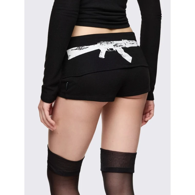 Gothic Letter Pattern Print Short Casual Harajuku Trash Punk Y2K Crop Bottoms Retro All-match High Street Slim Fit Women's Short - AliExpress 200000345