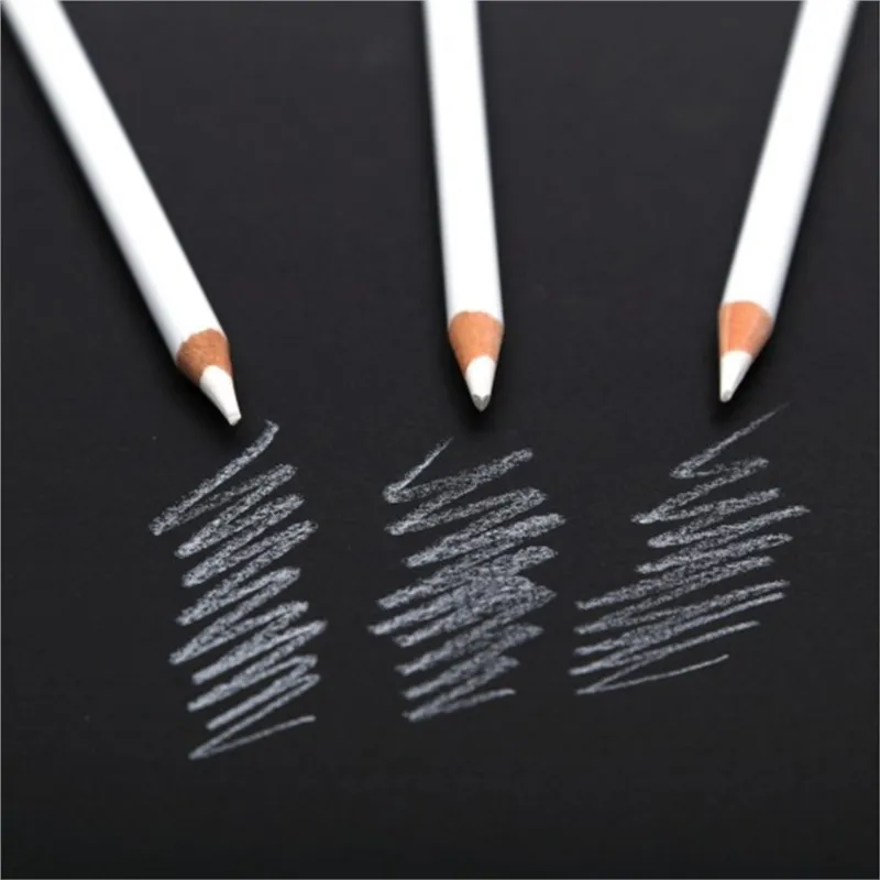 3Pcs/lot White Sketch Charcoal Pencils Standard Pencil Drawing Pencils Set For School Tool Painting Art Supplies Rated