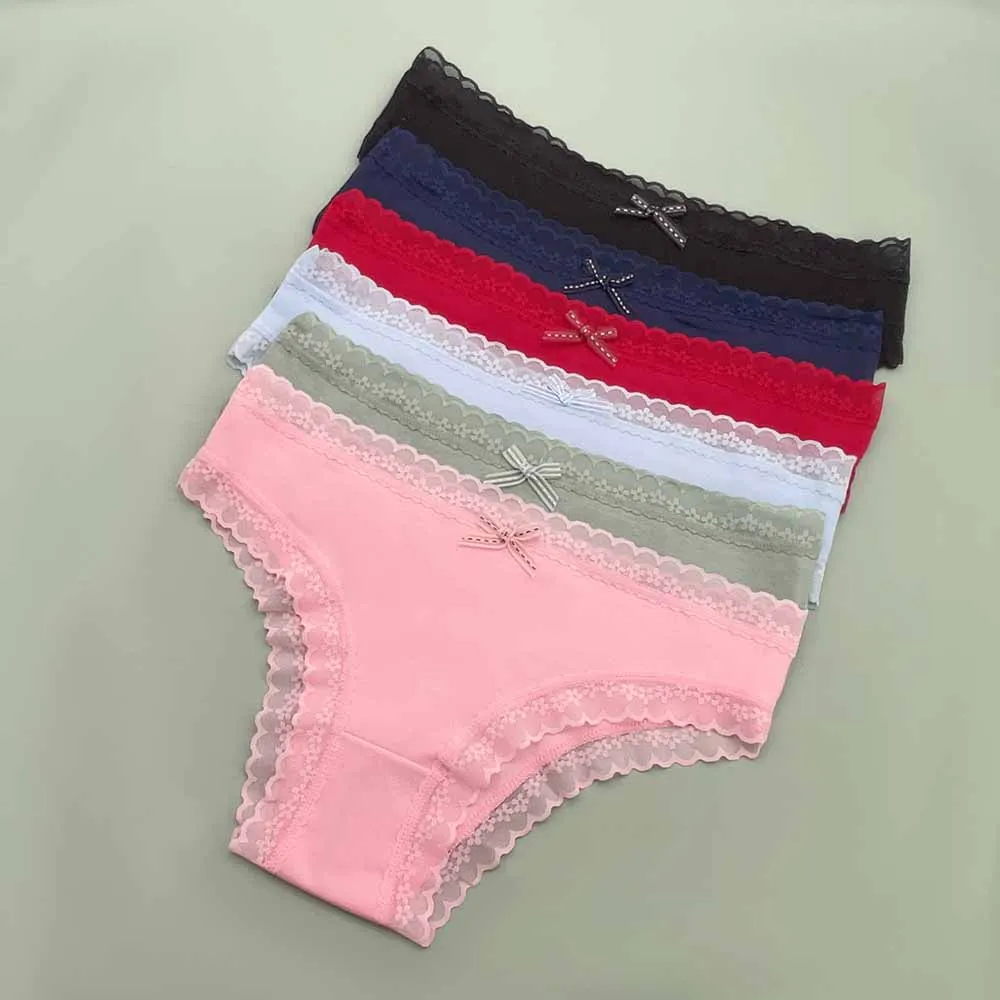 12 قطعة من MOONFLAME سراويل داخلية نسائية ملابس نسائية قطنية منخفضة الارتفاع ملابس داخلية من الدانتيل