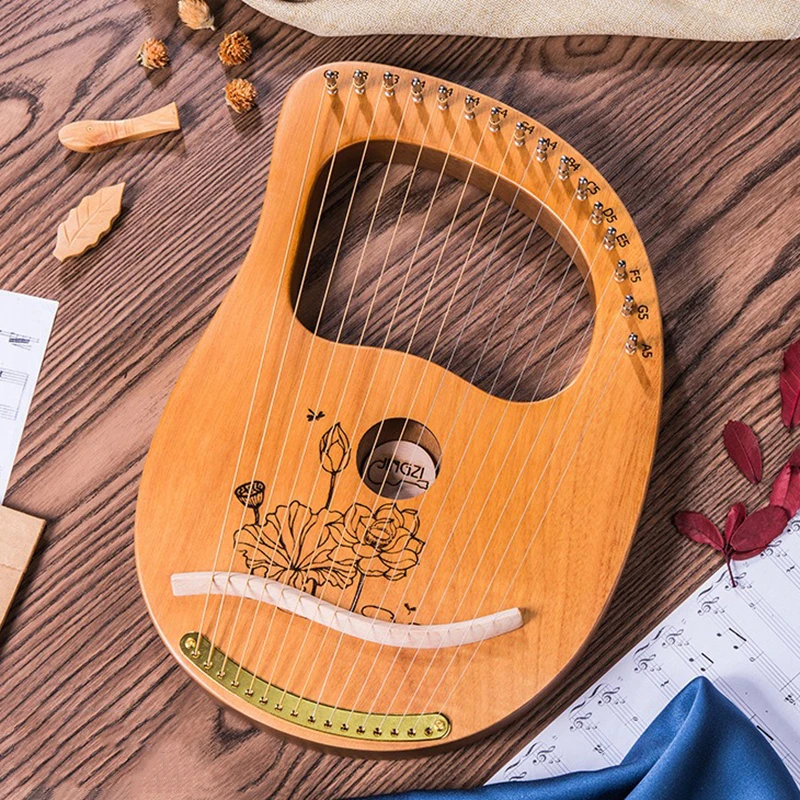 Wood Lyre Harp 16 String Beginners Portable Lira Professional String Instrument Adult Small Harp Children's Musical Instruments