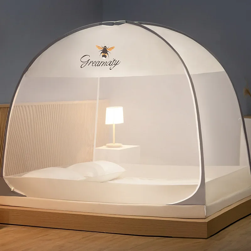 휴대용 설치가 필요 없는 몽골 유르트 모기장, 싱글 더블 침대, 접이식 기숙사 침대, 캐노피 침대 텐트 