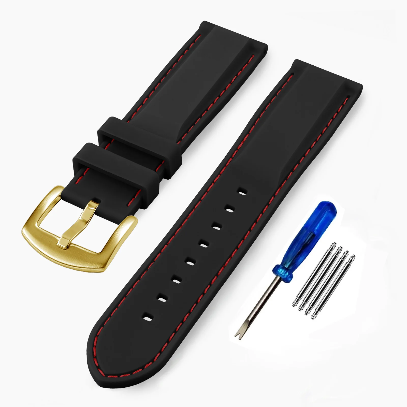 Silicone Soft Comfort Watch Band Strap - Premium Rubber Replacement Wristband, 20mm/22mm