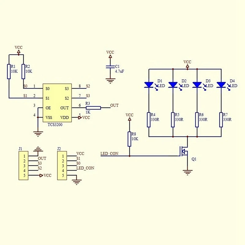 ���� �ν� ����, ���� �ν� ��� PCB, �Ƶ��̳� DIY ���, DC 3-5V �Է�, TCS230, TCS3200, 1 ��