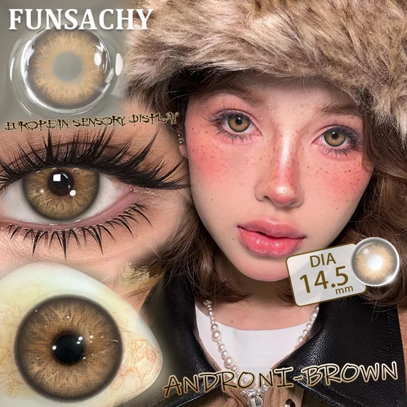 Enhance Your Look: Yearly Green & Brown Cosmetic Contact Lenses for Beauty Transformation
