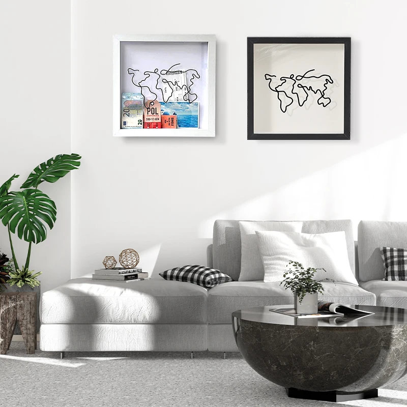 Piggy Banks Travel Shadow Box Frame with Slot Money Saving Box for Tickets Movie Sporting Events Concert Stubs Memory Boxes wooden piggy bank,piggy bank,wooden money box,coin bank,coin saver,coin holder
