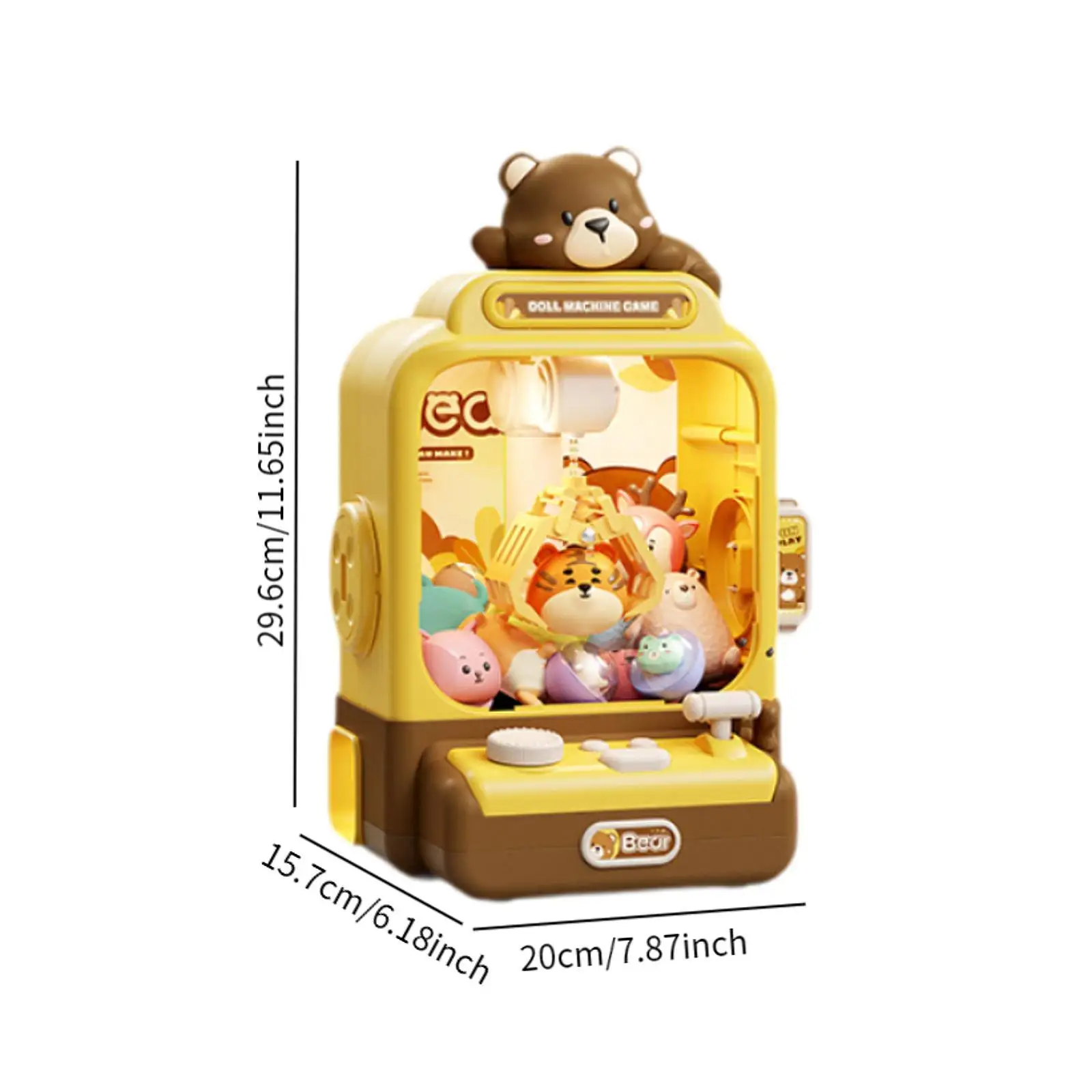 Electronic Claw Machine Prize Dispenser Toy and Sounds Grabber Plush Kids Vending Toy for Kids Children Boys Girls 6