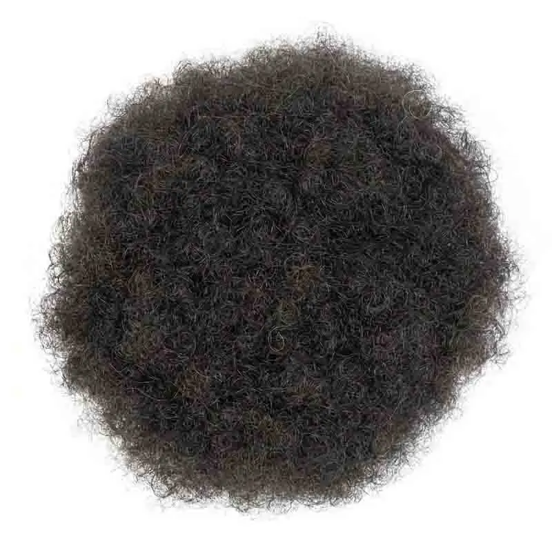 African Curly Ponytail Hair Bun Human Hair Wig African Fluffy Drawstring Curly Ponytail Human Suitable For Women