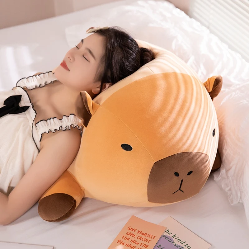 Cuscino Lungo Peluche Capybara 70 Cm - Morbido E Abbracciabile - Giocattolo Per Bambini E Decorazione Casa
