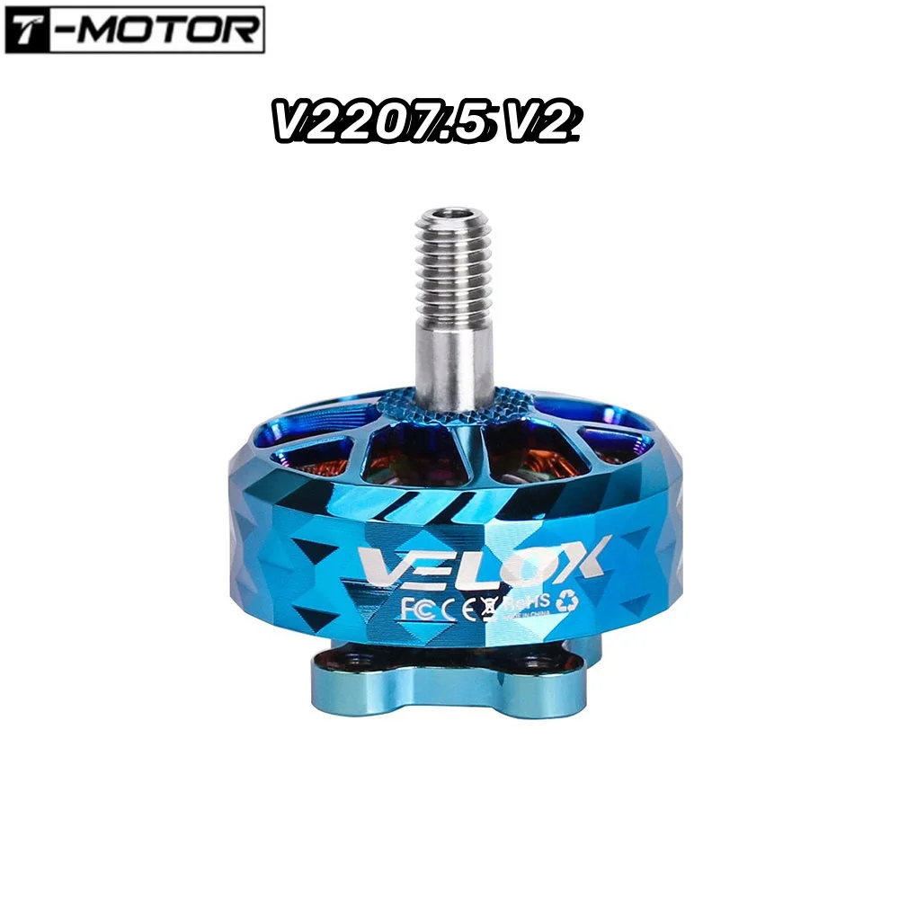 T-Motor Velox Veloce V2207.5 V2 2550Kv 4S 1950Kv 1750Kv 6S Motore Brushless Per Rc Fpv Racing Freestyle Droni Parti Di Ricambio