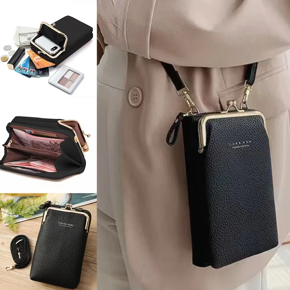 Women Mobile Phone Shoulder Bags Messenger Bag Leather Crossbody Wallet Ladies Small Card Holder Coin Purse Daisy Series Print