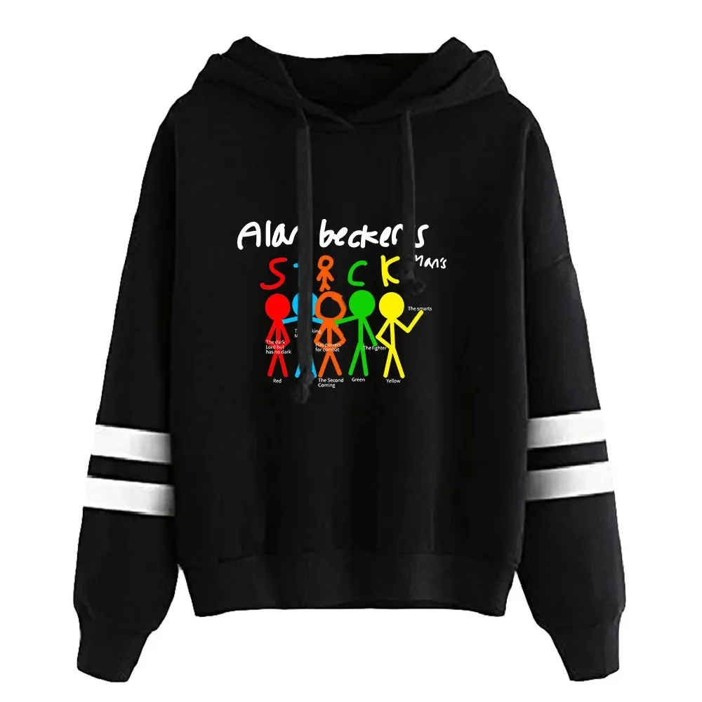 

Свитшот Alan Becker Merch Унисекс Без карманов с параллельными полосами и рукавами, женская и Мужская толстовка, Молодежная забавная одежда Youtuber
