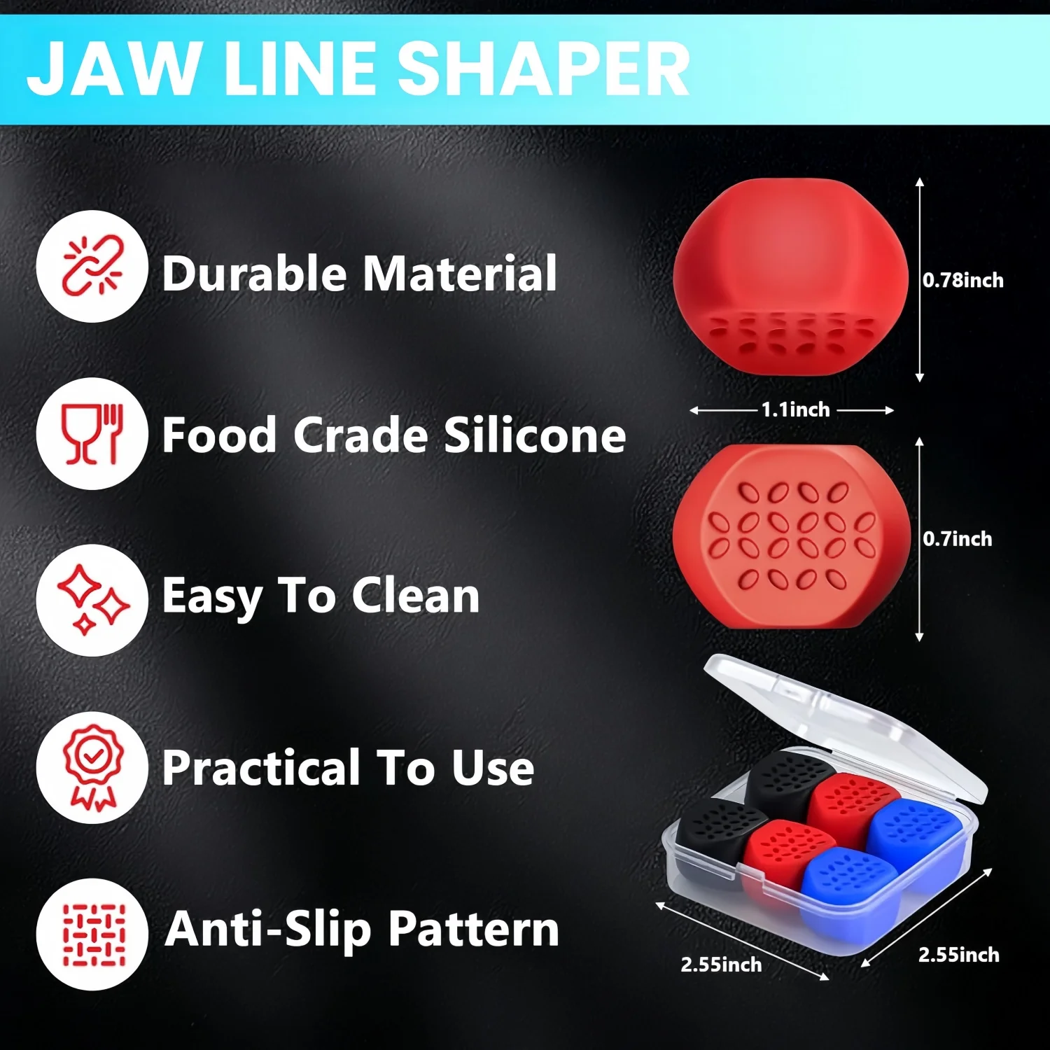 6pcs/box Silicone Jaw Exerciser Muscle Training Face Lifter Jaw Line Face Slimmer Targets Your Chin, Lip and Cheekbones