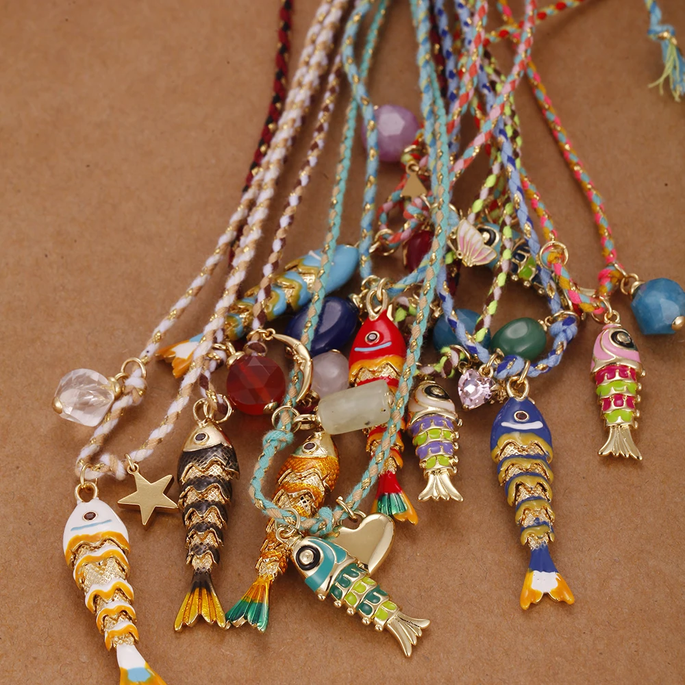 Boho Y2K Fish Necklace For Women 3pcs Set Cute Star Heart Choker Natural Stone Collars Woman's Trendy Summer Long Chain Jewelry - Image 3