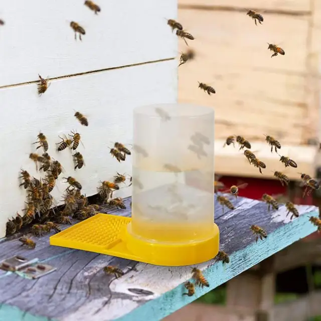 Hasznos Méhes Etető Palack Stabil Méh Ivó Méhészeti Berendezések Könnyen Használható Élelmiszer -Minőségű Méhek Tál Kisállat Kellékek - Image 2