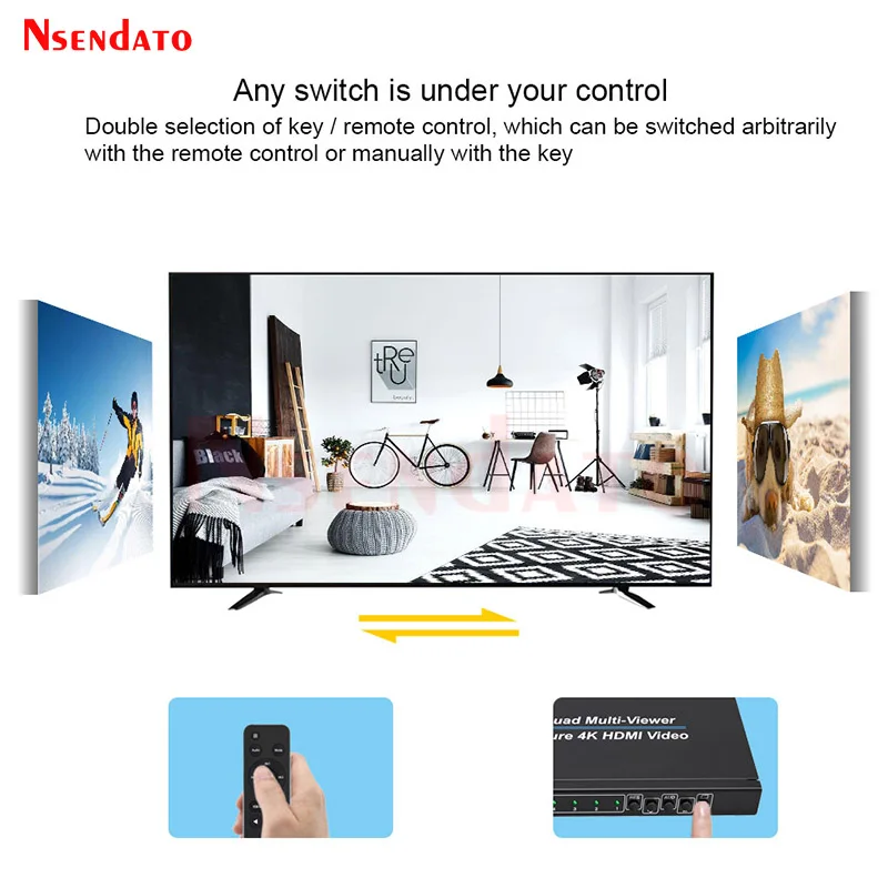 HDMI Quad Screen Multiviewer 4x1 4k USB3.0 Video Capture Card HDMI 4x1 Quad Multi-viewer Screen Splitter For PC live Streaming