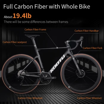 KOOTU Full Carbon Fiber Road Bicycle Pure Oil Disc Brake Ultra-Light With SHIMANO R7120 24-Speed Components Adult Bicycle 2