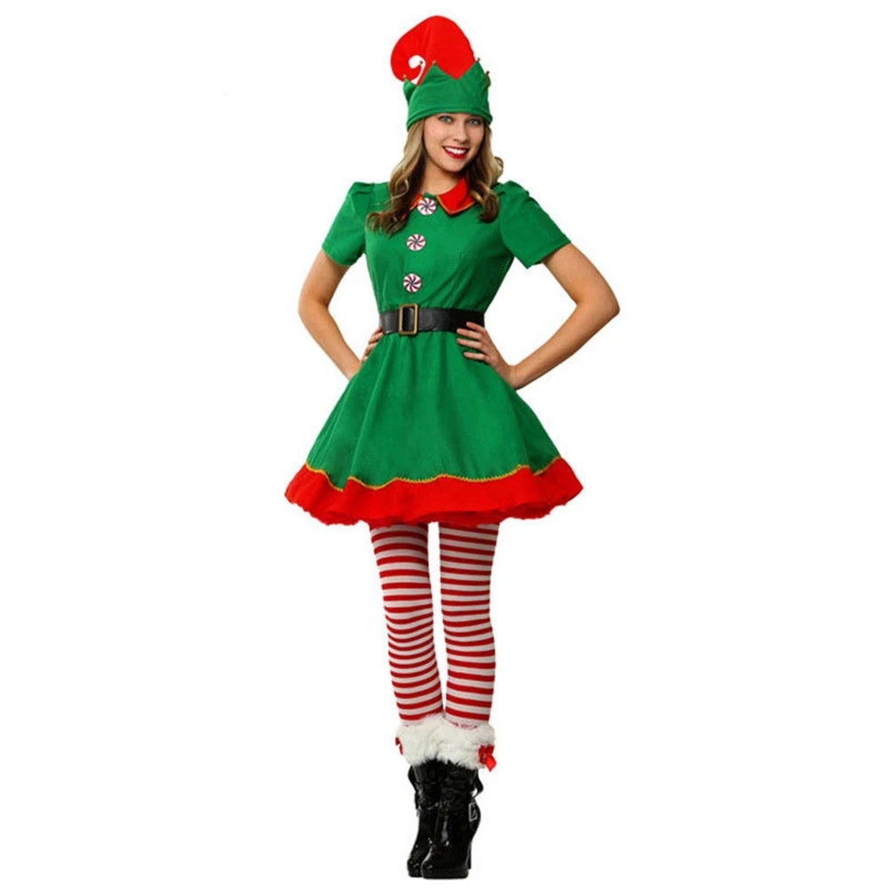 Boys Girls Christmas Santa Claus Costume Elf Outfit for Family Clothes Men Women Xmas Santas Elves Cosplay Christmas Fancy Dress
