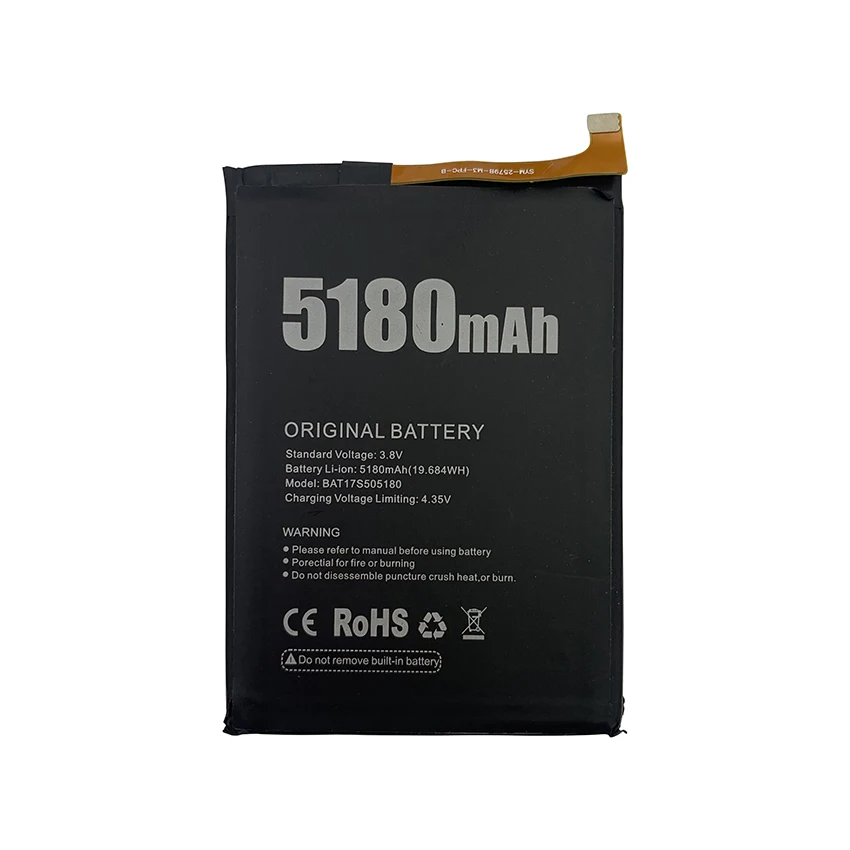 

100% Оригинальный аккумулятор для телефона 5180 мАч для Doogee S50 BAT17S505180, сменные батареи, батарея