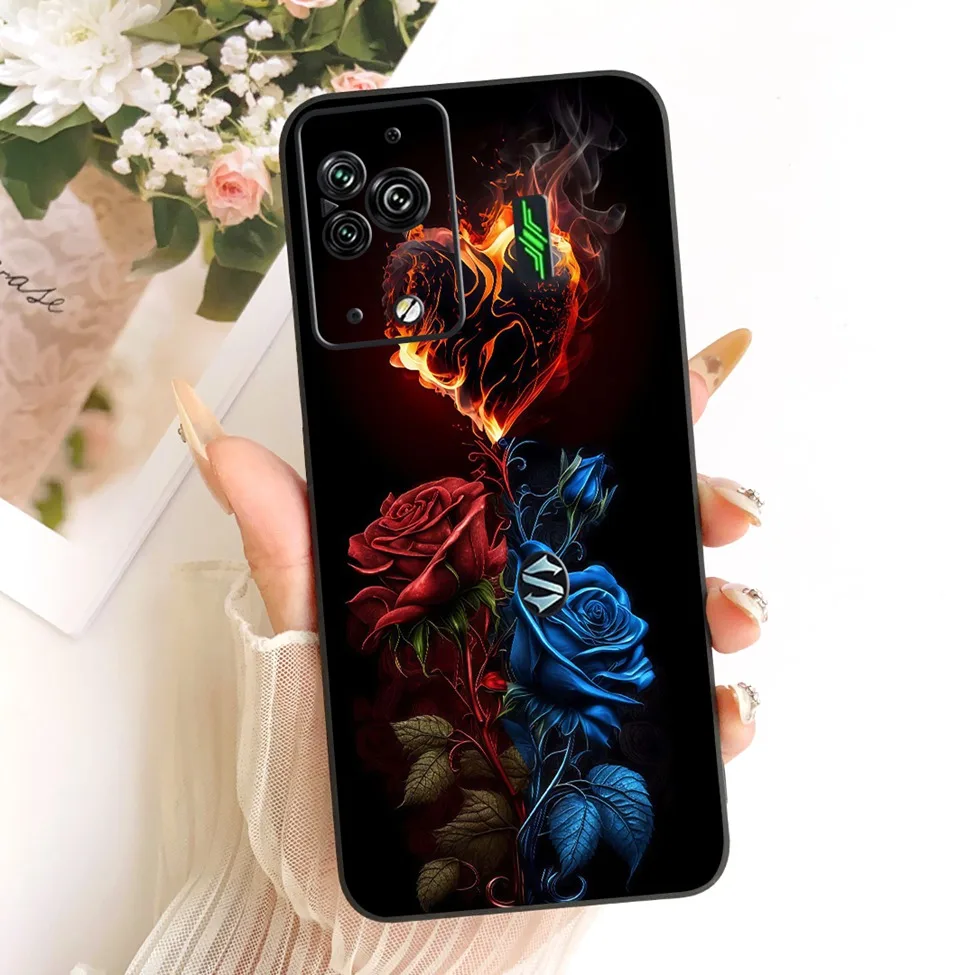 Cute Cat & Butterfly Design Silicone Case - Black Shark 5 Pro