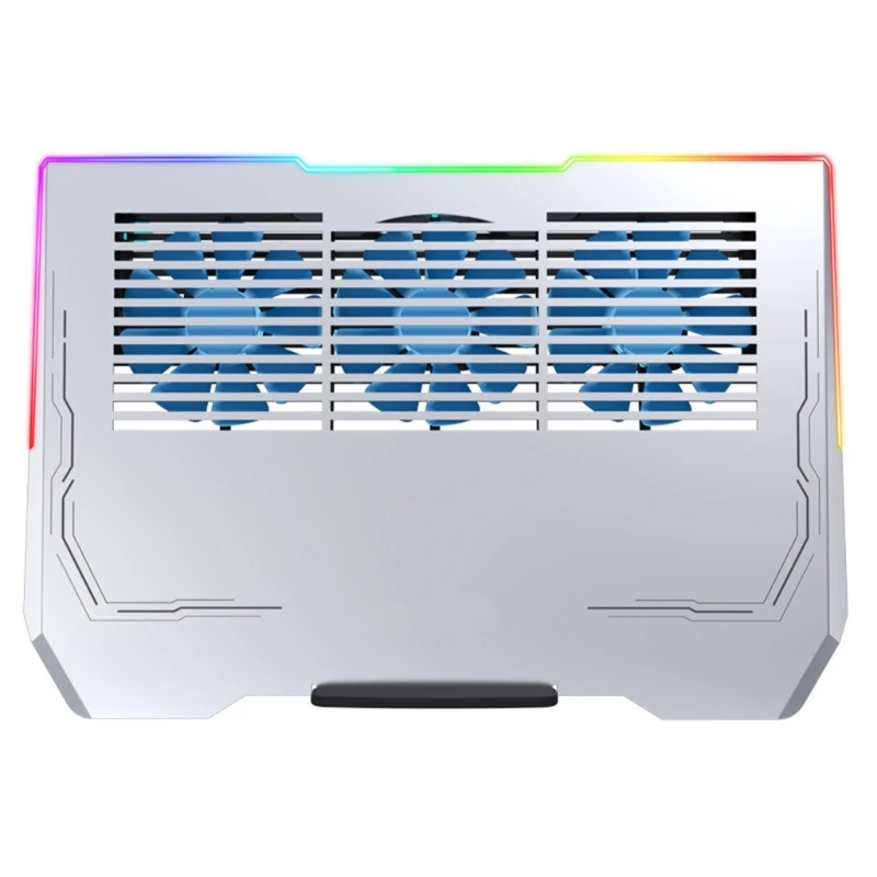 Aluminum LED Gaming Pad Stand External Fan Cooling Laptop With USB/USB C Port_voghion.com