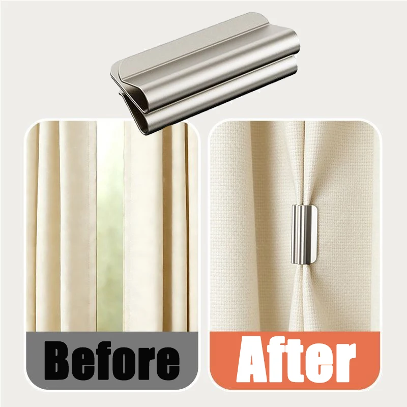 Clip Magnetiche Forti per Tende, Senza Chiodi, Clip di Chiusura Oscuranti, Mantengono le Tende Chiuse, Prevenzione Infiltrazione Luce per Casa, Camera da Letto, Ufficio - immagine 4
