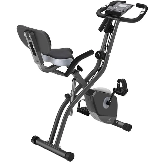 Folding Exercise Bike with 10 Levels Black